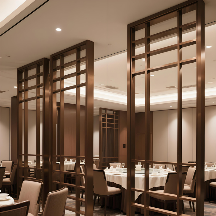铝合金格栅 餐厅隔断应用
