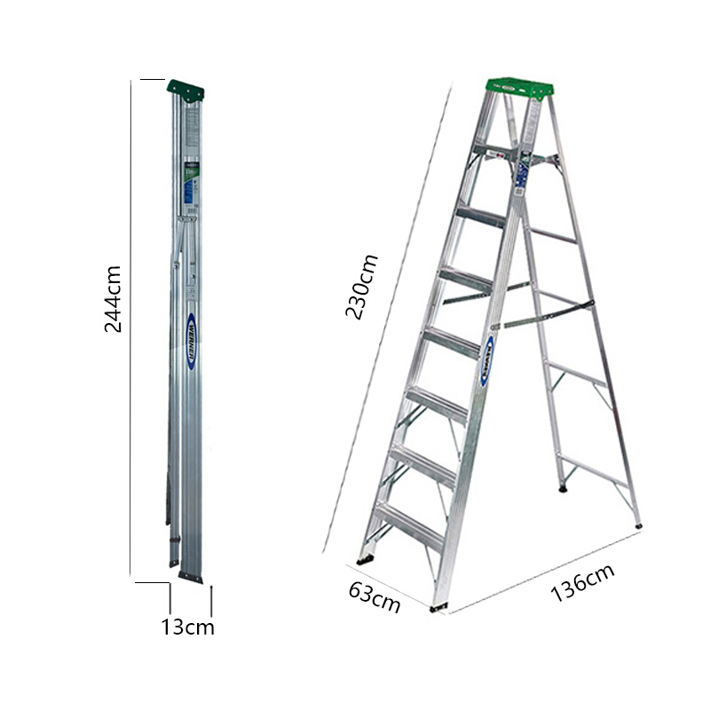 制造業(yè) 工廠 WERNER//穩(wěn)耐 D6216-2 D6220-2 D6224-2 D型踏棍兩節(jié)延伸梯