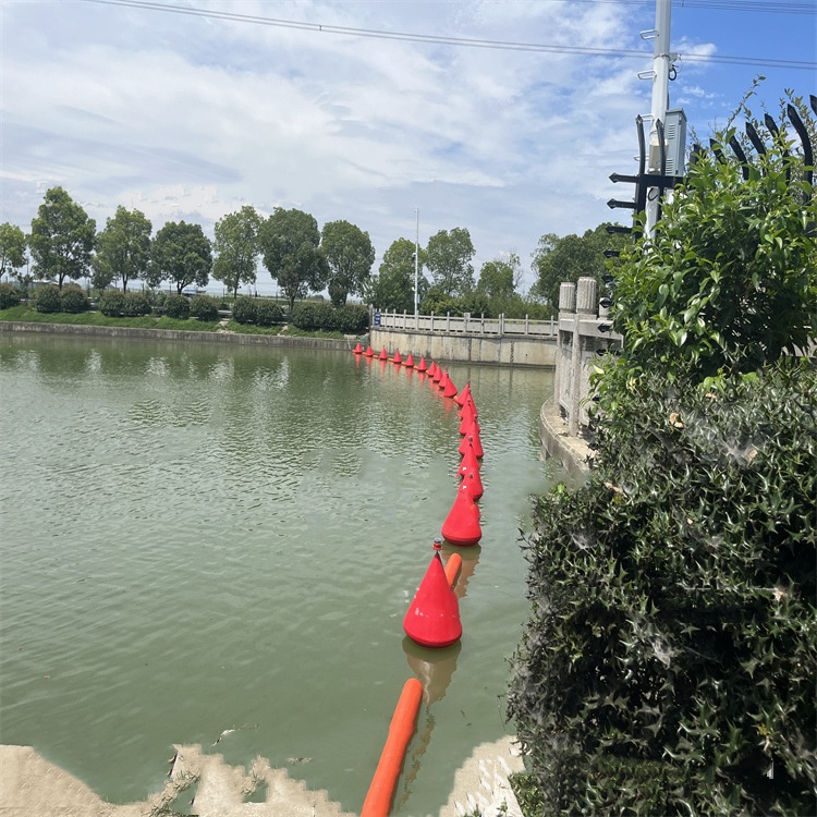 城区内河船只禁入警示标识浮筒 水面拦船索浮标