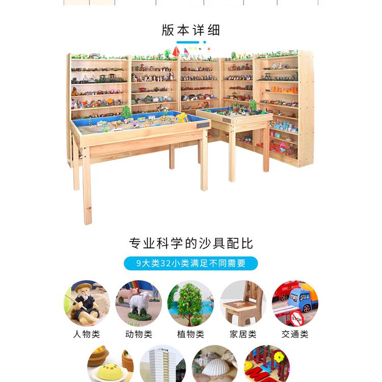 团体沙盘设备 加厚实木支柱 眉山沙盘游戏设备沙具陈列系统