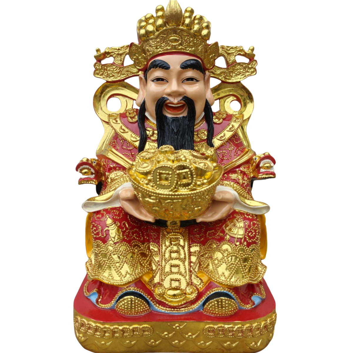 财神爷神像摆件 家用树脂玻璃钢彩绘文财神佛像摆件