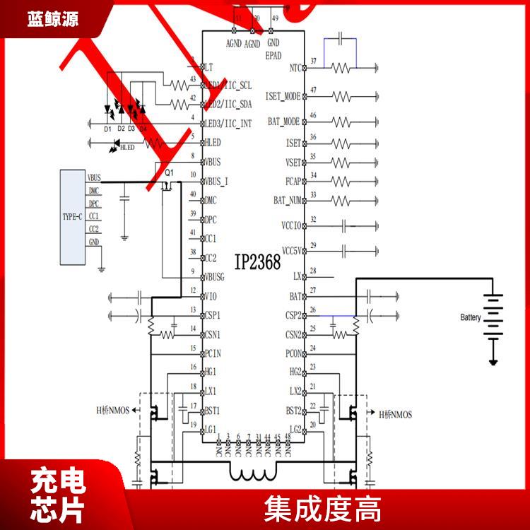 集成了多种功能模块 100W升降压充电芯片 实现较好的充电监测功能