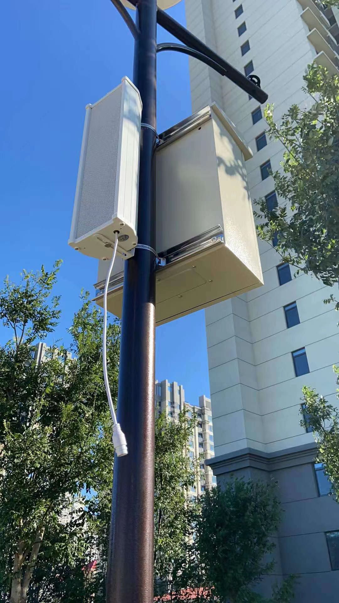 室外IP網絡帶感應觸發播放音柱 IP網絡感應播放音柱