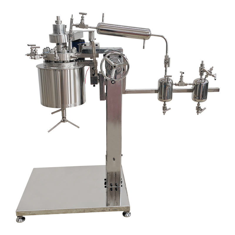 2L高溫高壓不銹鋼手動升降翻轉蒸餾釜