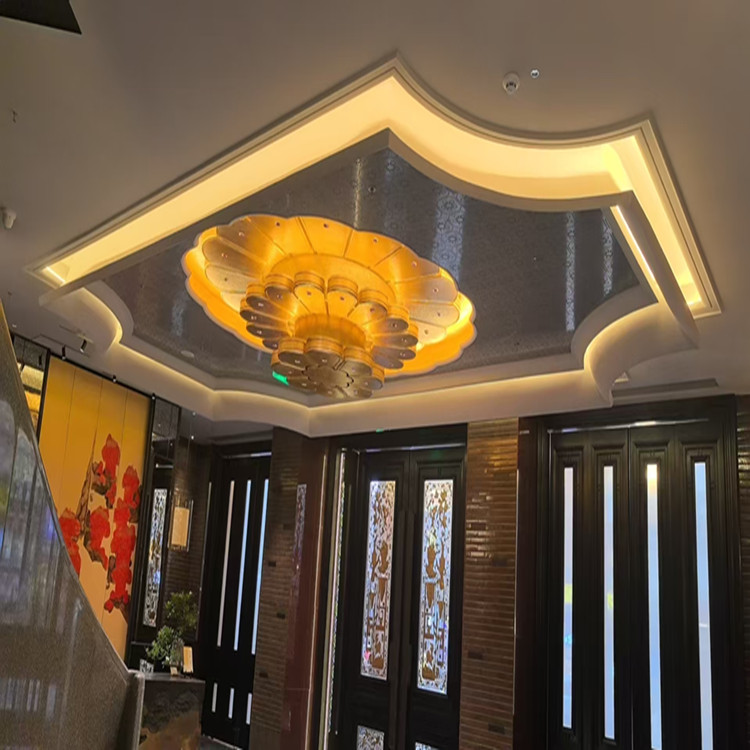 广州酒家GRG异形吊顶工程饰纪上品GRG材料厂家：