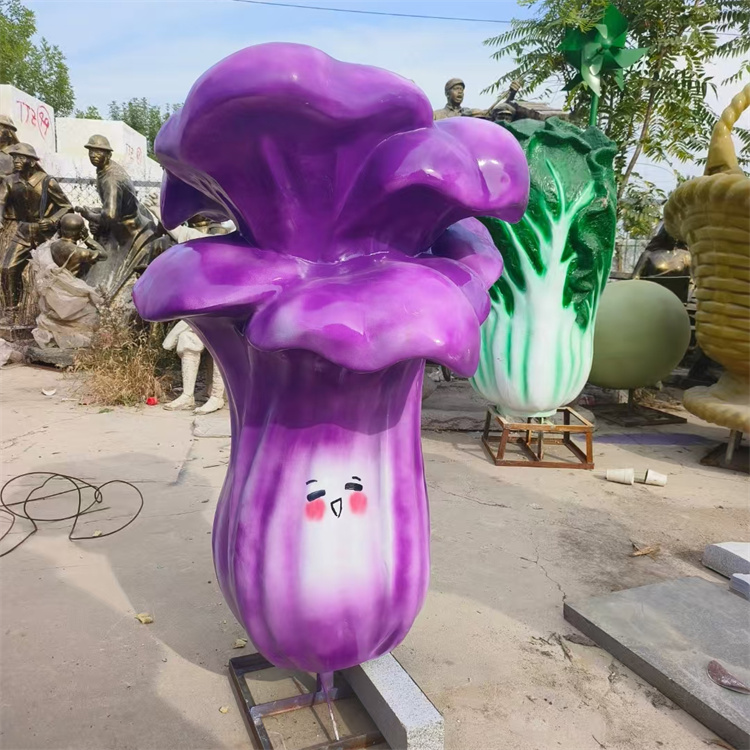 彩绘水果蔬菜雕塑 玻璃钢仿真植物雕塑制作