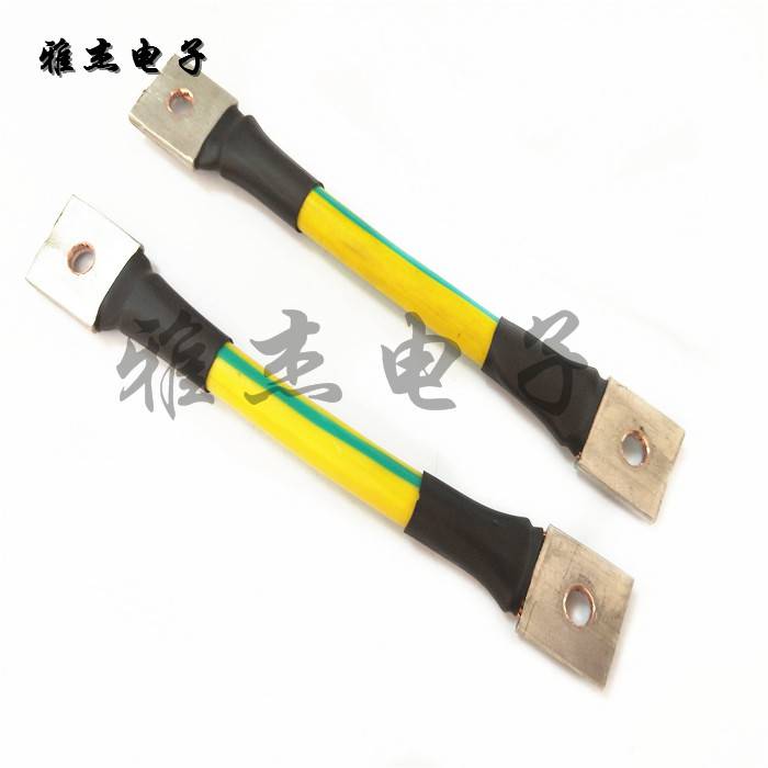 定制黄绿圆铜导线 幕墙防雷铜导线 编织防雷铜带 双孔柔性导电铜索 铝合金门窗接地线